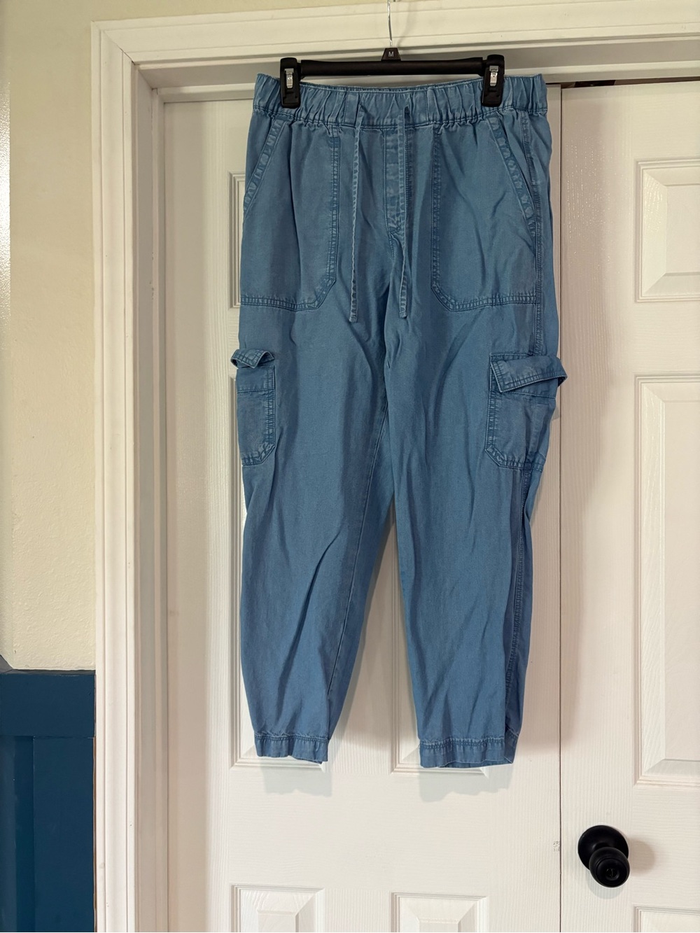 GAP Light Blue Cargo Capris with Elastic Cuffs